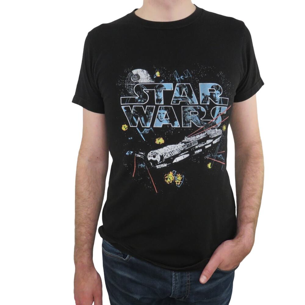 Star Wars Graphic T-Shirt Small Retro Galaxy Crewneck